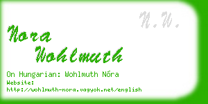 nora wohlmuth business card