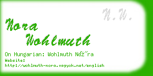 nora wohlmuth business card